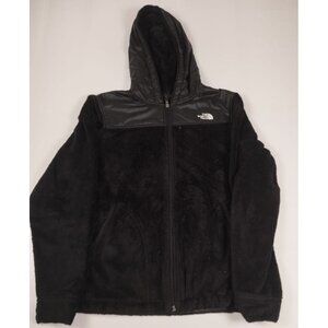 The North Face Women L Black Oso Hooded Fleece Full Zip Jacket Plush Shaggy